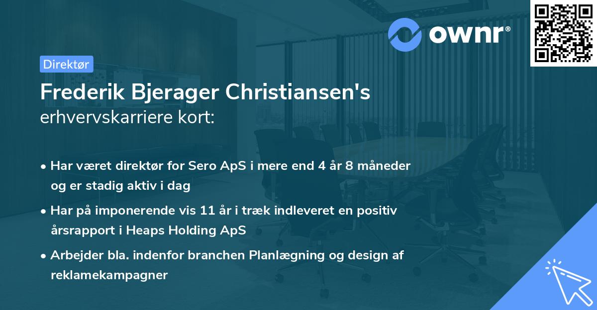 Frederik Bjerager Christiansen's erhvervskarriere kort
