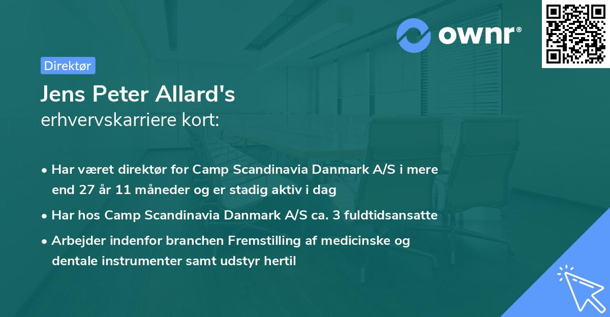 Jens Peter Allard's erhvervskarriere kort