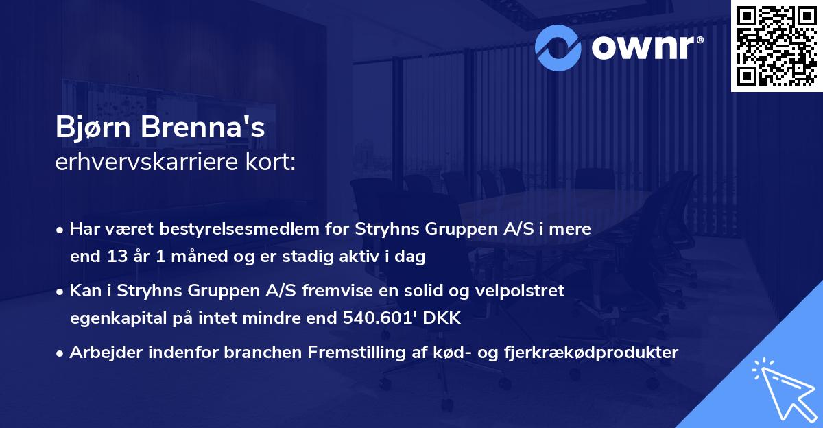 Bjørn Brenna's erhvervskarriere kort