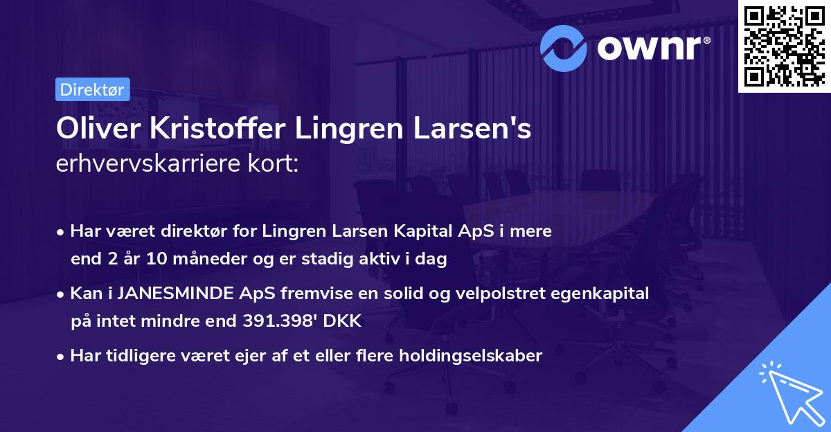 Oliver Kristoffer Lingren Larsen's erhvervskarriere kort