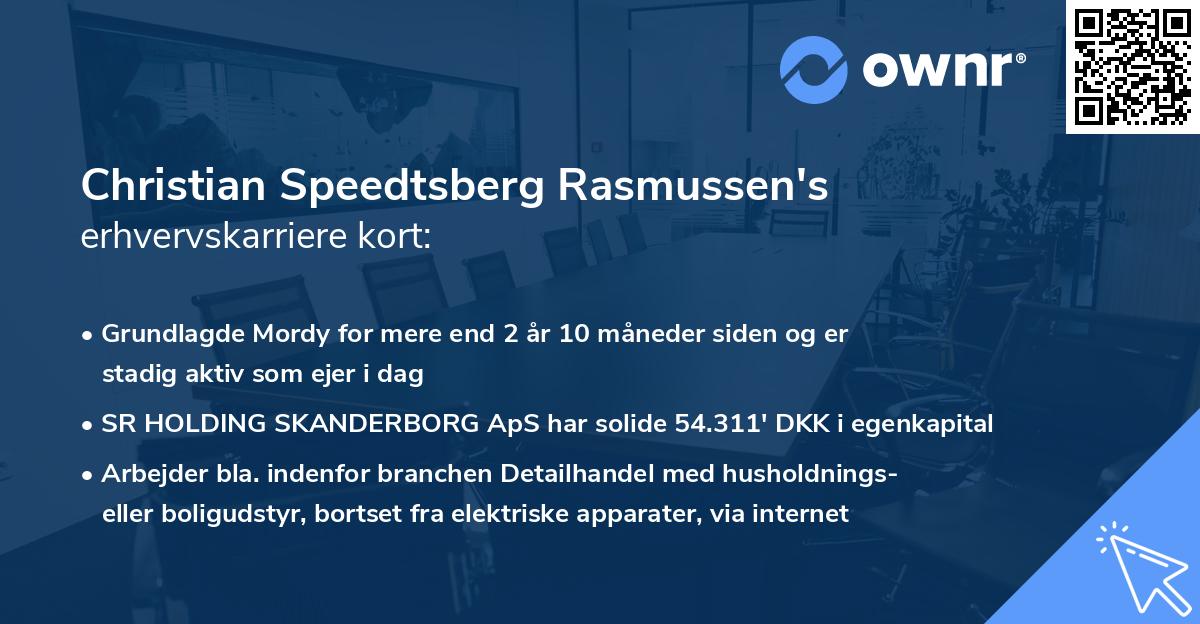 Christian Speedtsberg Rasmussen's erhvervskarriere kort