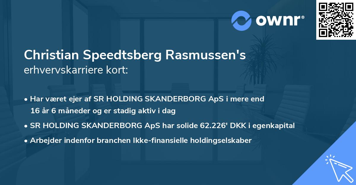 Christian Speedtsberg Rasmussen's erhvervskarriere kort