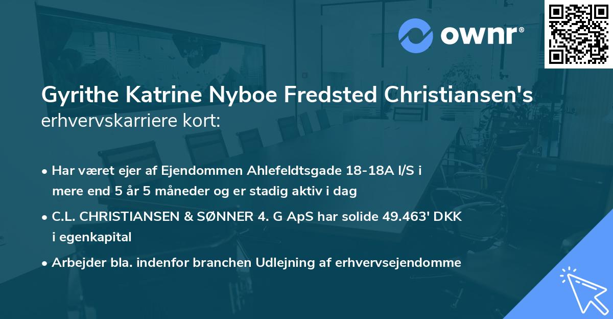 Gyrithe Katrine Nyboe Fredsted Christiansen's erhvervskarriere kort