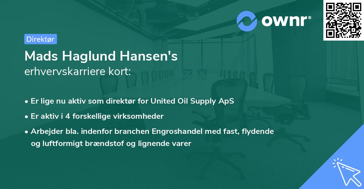 Mads Haglund Hansen's erhvervskarriere kort