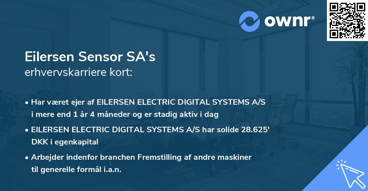 Eilersen Sensor SA's erhvervskarriere kort