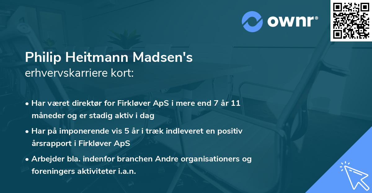 Philip Heitmann Madsen's erhvervskarriere kort