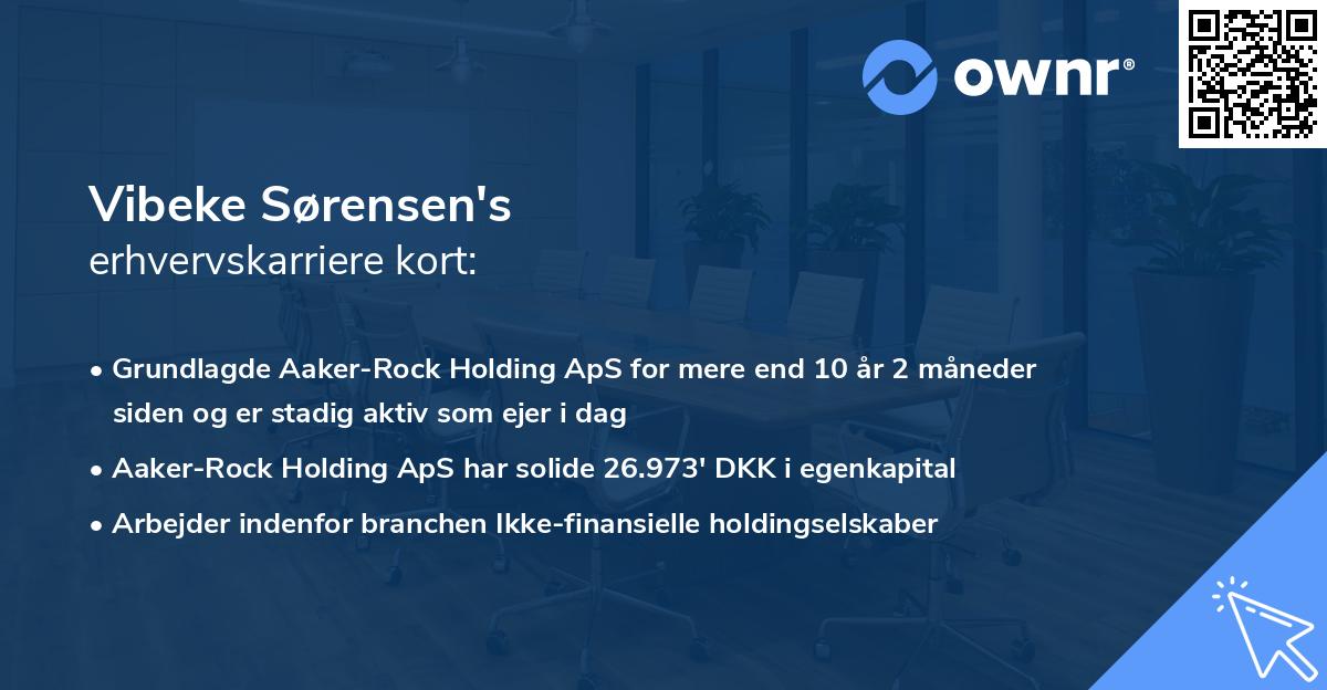 Vibeke Sørensen's erhvervskarriere kort