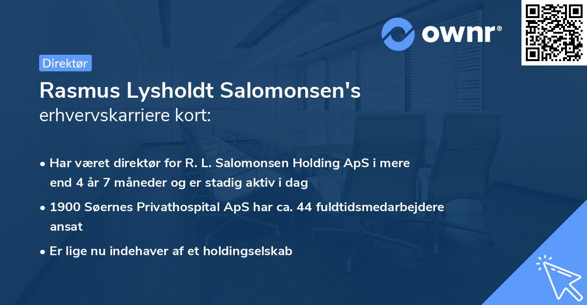 Rasmus Lysholdt Salomonsen's erhvervskarriere kort