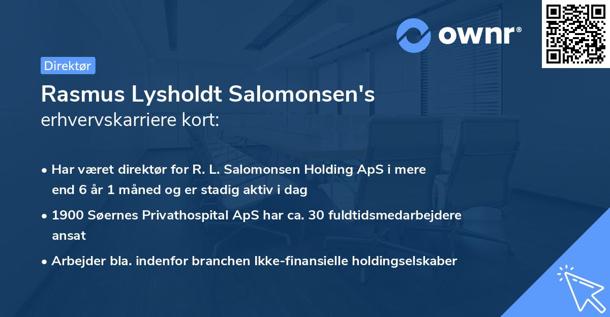 Rasmus Lysholdt Salomonsen's erhvervskarriere kort