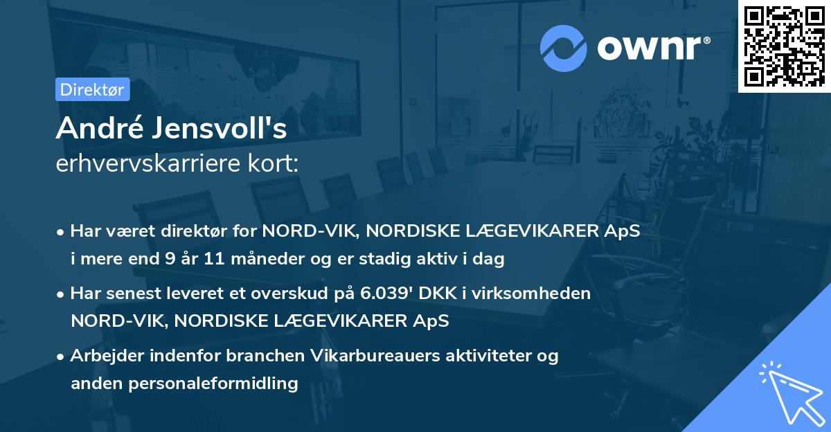 André Jensvoll's erhvervskarriere kort
