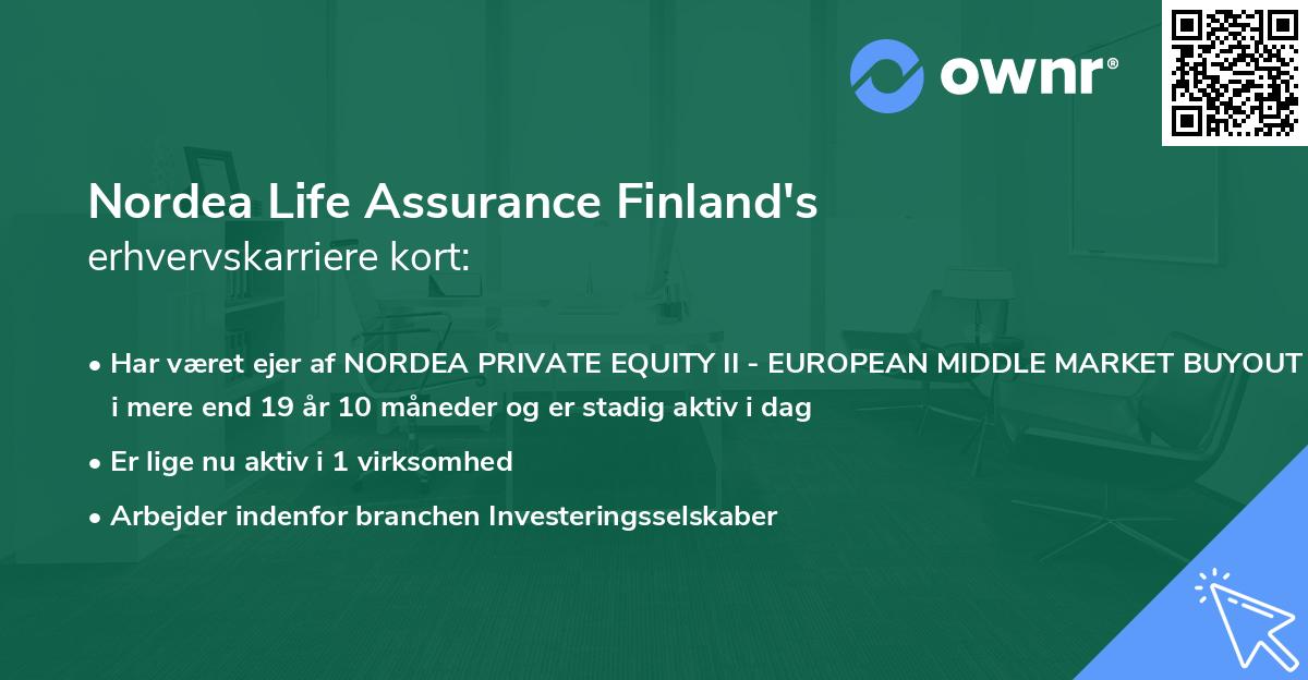 Nordea Life Assurance Finland's erhvervskarriere kort