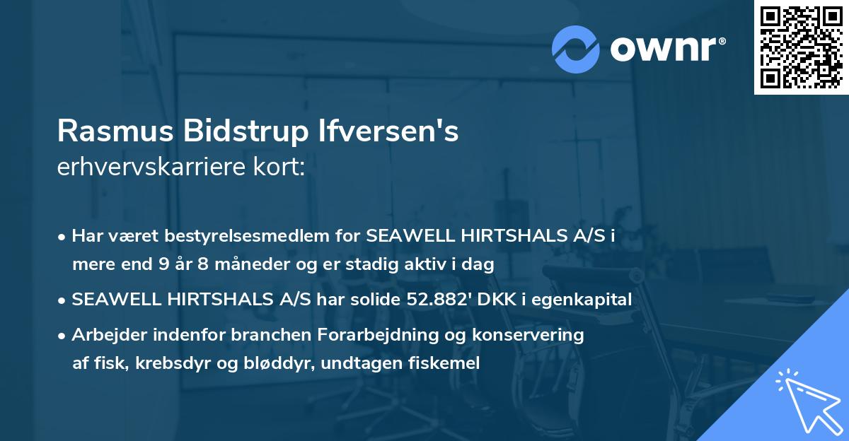 Rasmus Bidstrup Ifversen's erhvervskarriere kort