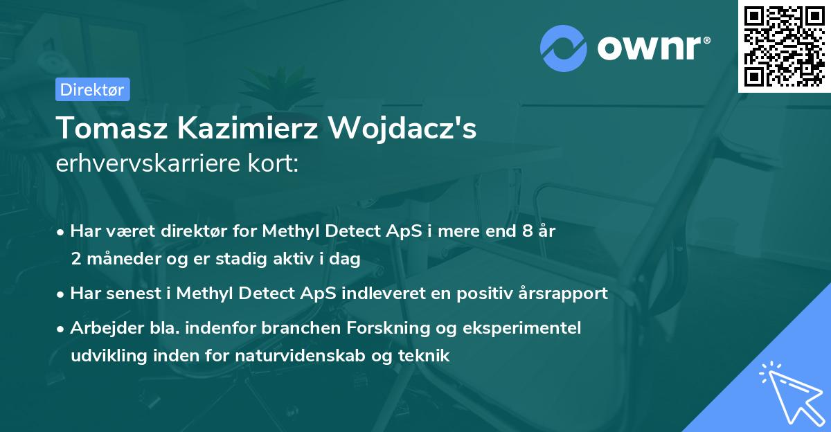 Tomasz Kazimierz Wojdacz's erhvervskarriere kort