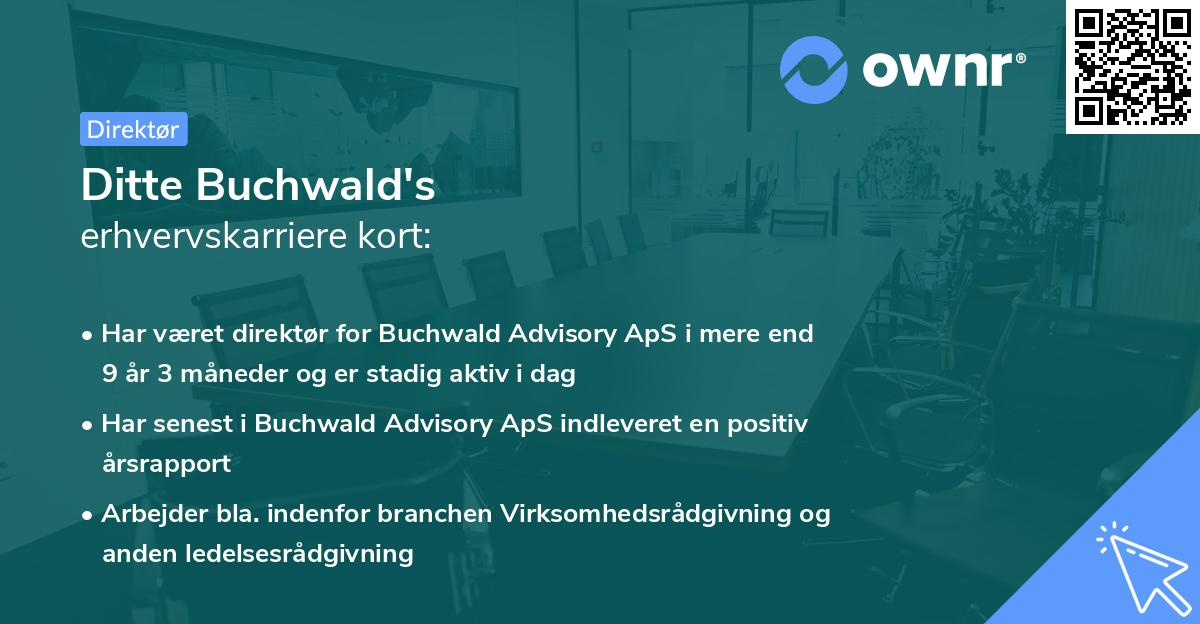 Ditte Buchwald's erhvervskarriere kort