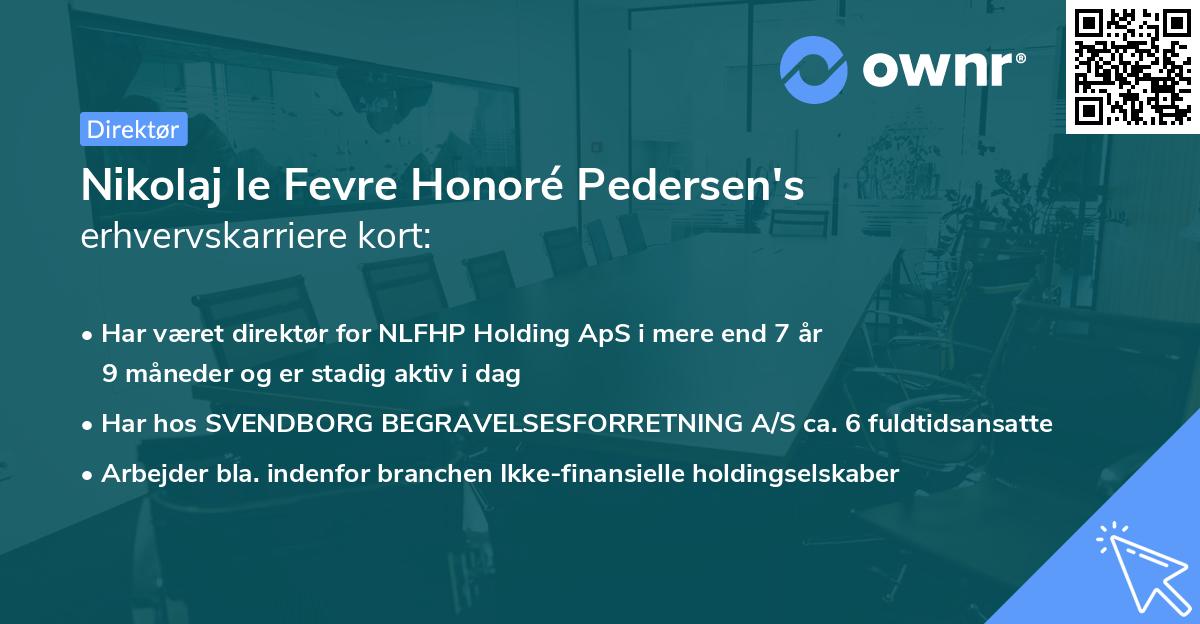 Nikolaj le Fevre Honoré Pedersen's erhvervskarriere kort