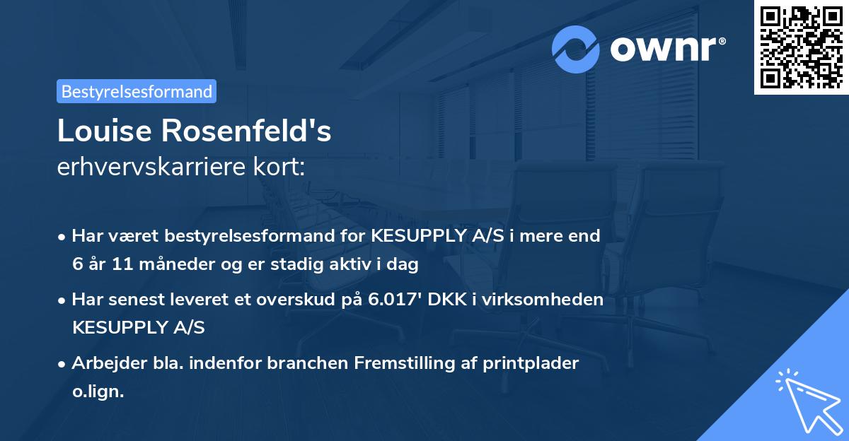 Louise Rosenfeld's erhvervskarriere kort