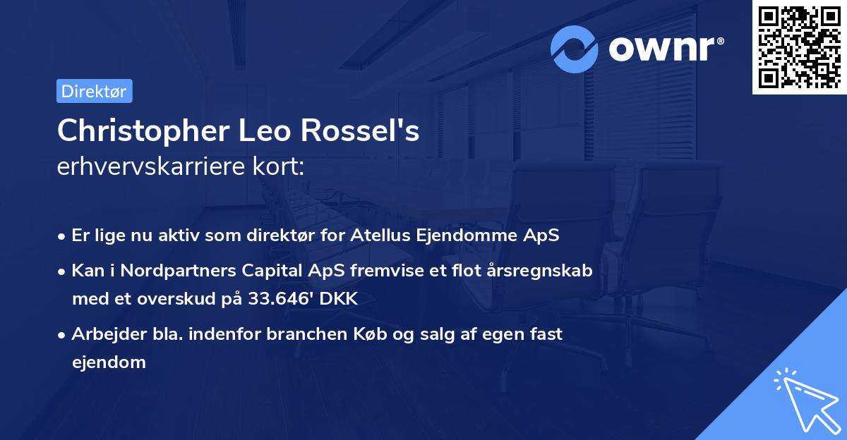 Christopher Leo Rossel's erhvervskarriere kort