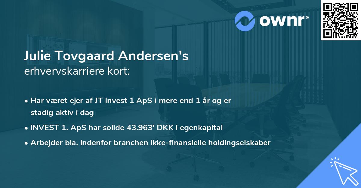 Julie Tovgaard Andersen's erhvervskarriere kort