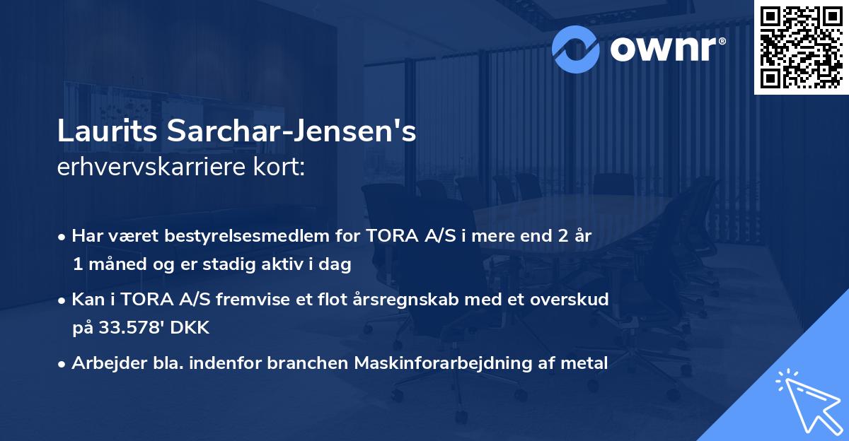 Laurits Sarchar-Jensen's erhvervskarriere kort