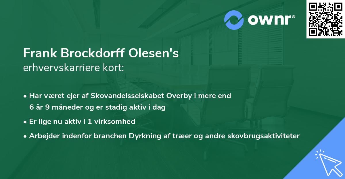 Frank Brockdorff Olesen's erhvervskarriere kort