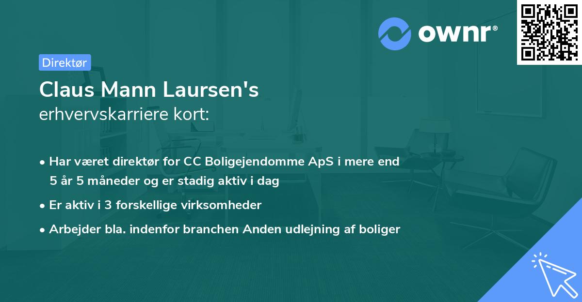Claus Mann Laursen's erhvervskarriere kort
