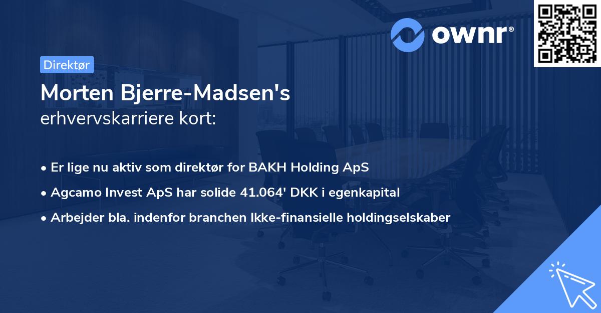 Morten Bjerre-Madsen's erhvervskarriere kort