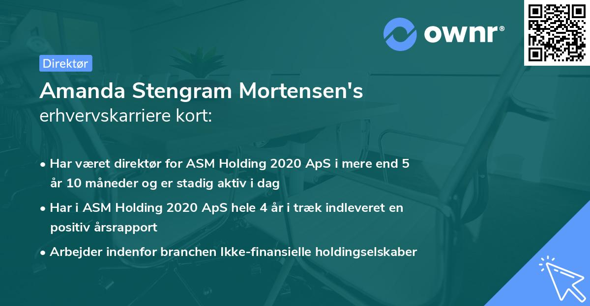 Amanda Stengram Mortensen's erhvervskarriere kort