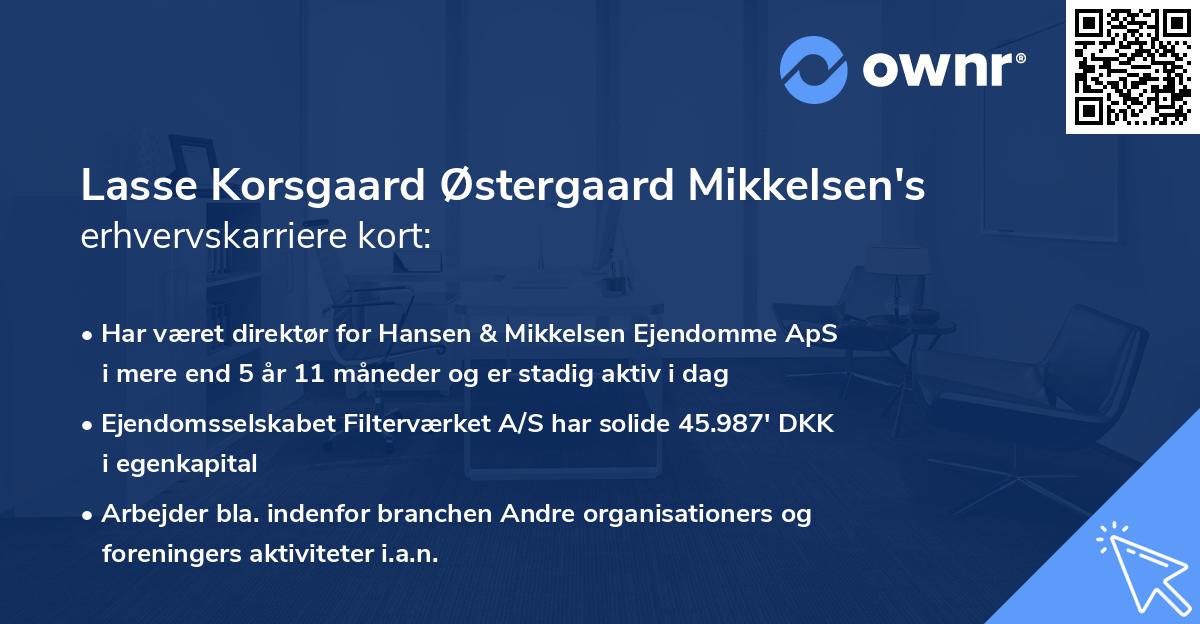 Lasse Korsgaard Østergaard Mikkelsen's erhvervskarriere kort
