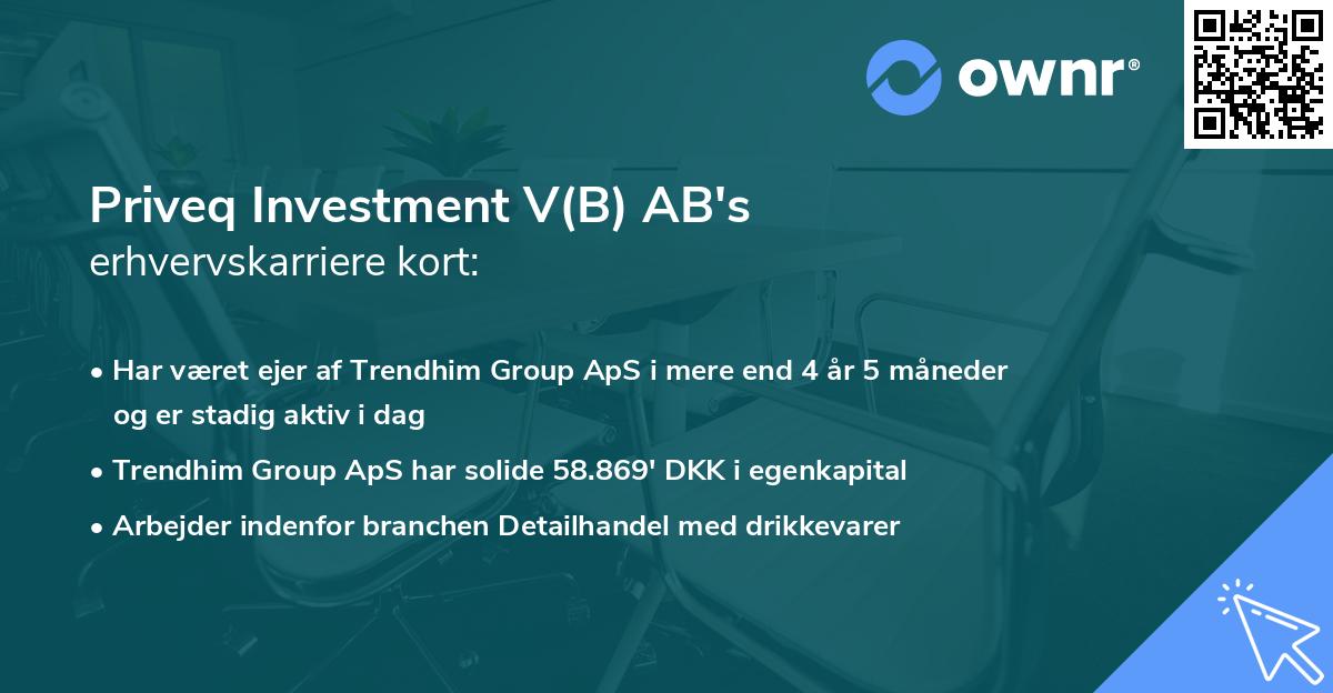 Priveq Investment V(B) AB's erhvervskarriere kort