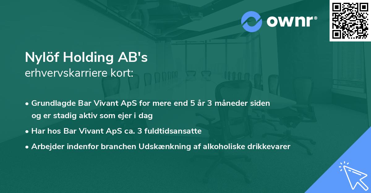 Nylöf Holding AB's erhvervskarriere kort