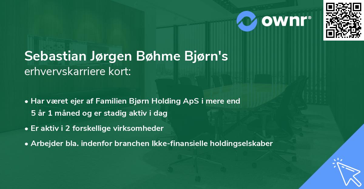 Sebastian Jørgen Bøhme Bjørn's erhvervskarriere kort