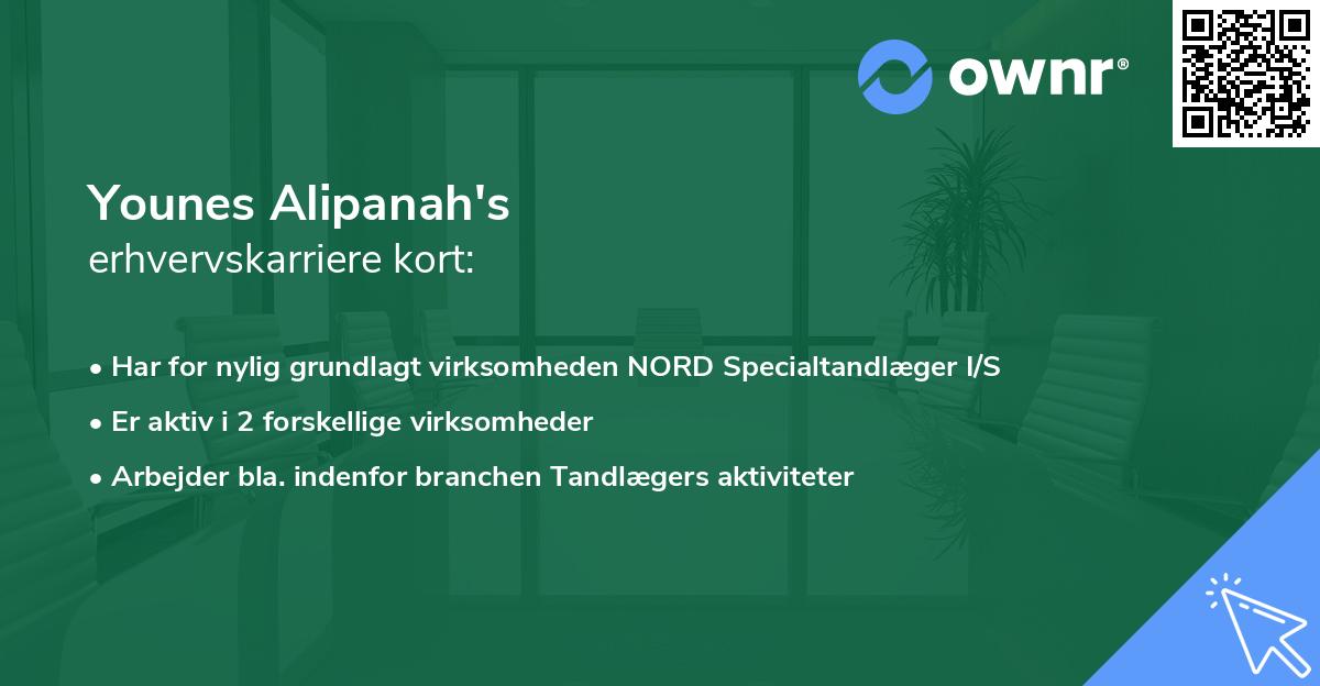 Younes Alipanah's erhvervskarriere kort