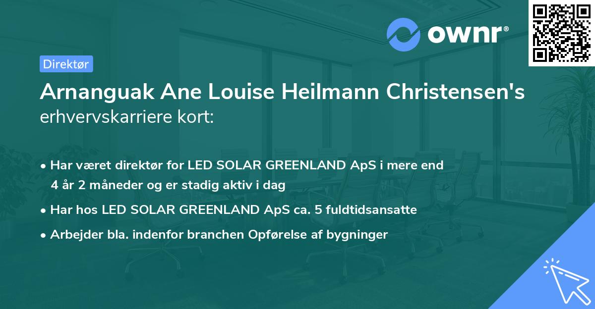 Arnanguak Ane Louise Heilmann Christensen's erhvervskarriere kort