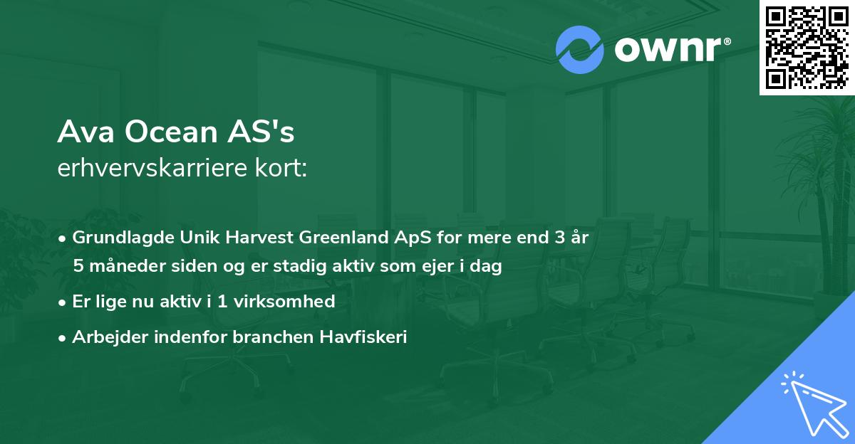Ava Ocean AS's erhvervskarriere kort