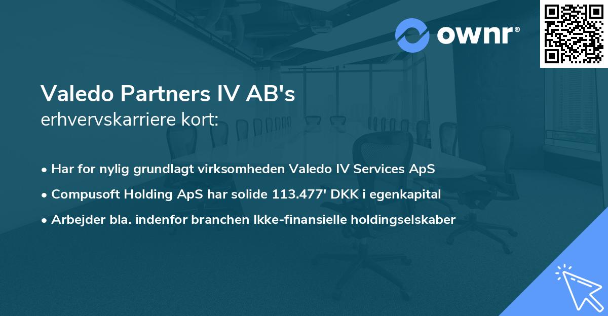 Valedo Partners IV AB's erhvervskarriere kort