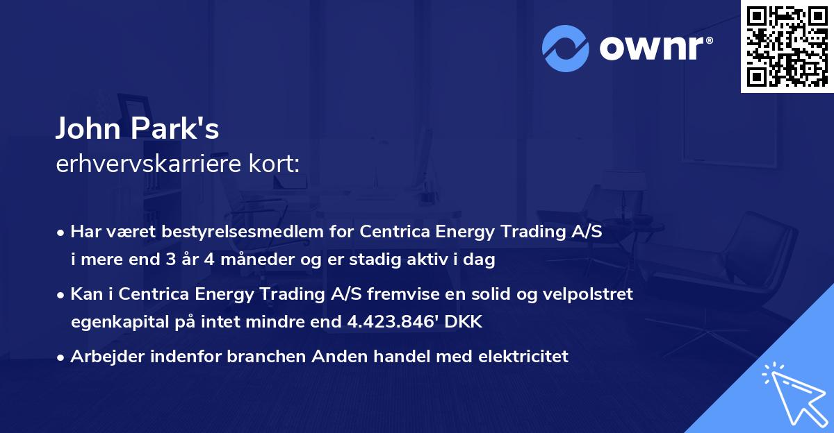 John Park's erhvervskarriere kort