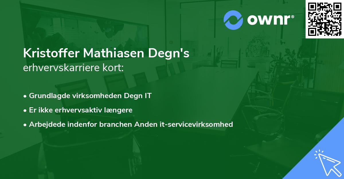 Kristoffer Mathiasen Degn's erhvervskarriere kort