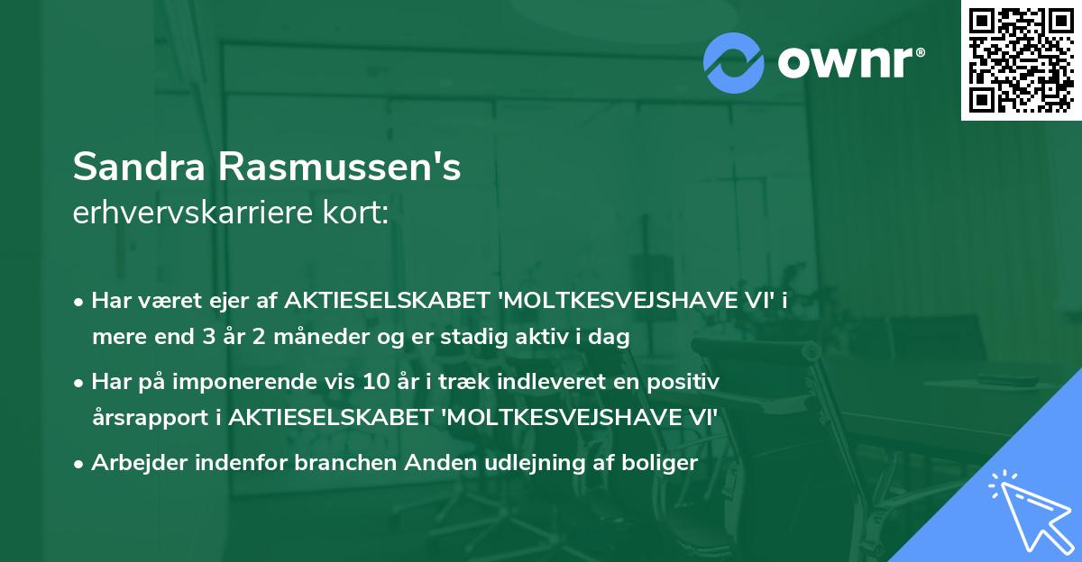 Sandra Rasmussen's erhvervskarriere kort