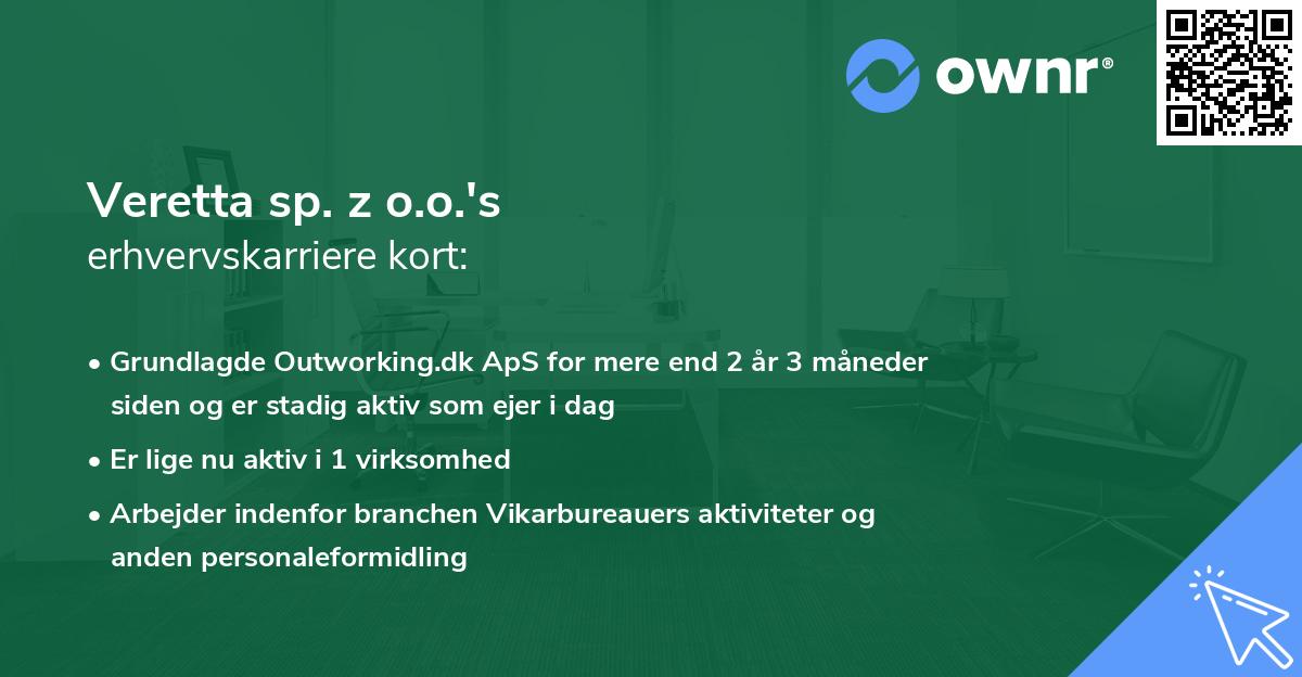Veretta sp. z o.o.'s erhvervskarriere kort