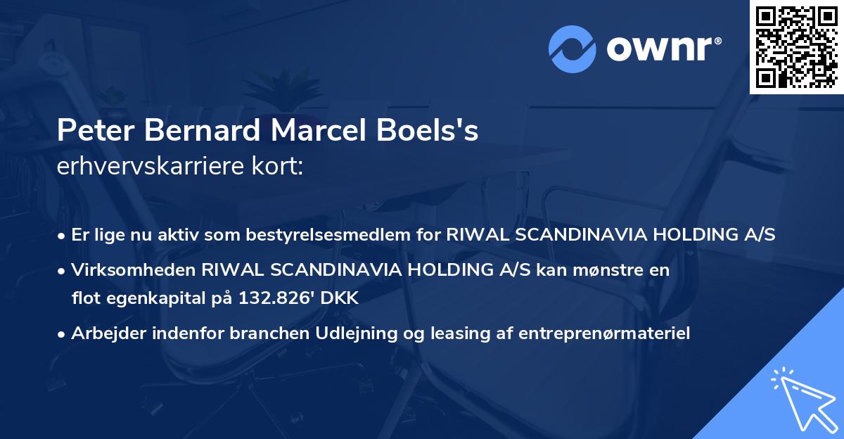 Peter Bernard Marcel Boels's erhvervskarriere kort