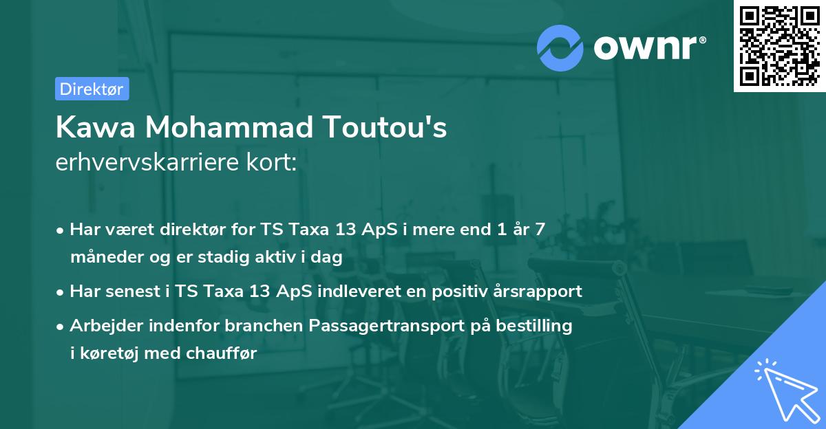 Kawa Mohammad Toutou's erhvervskarriere kort