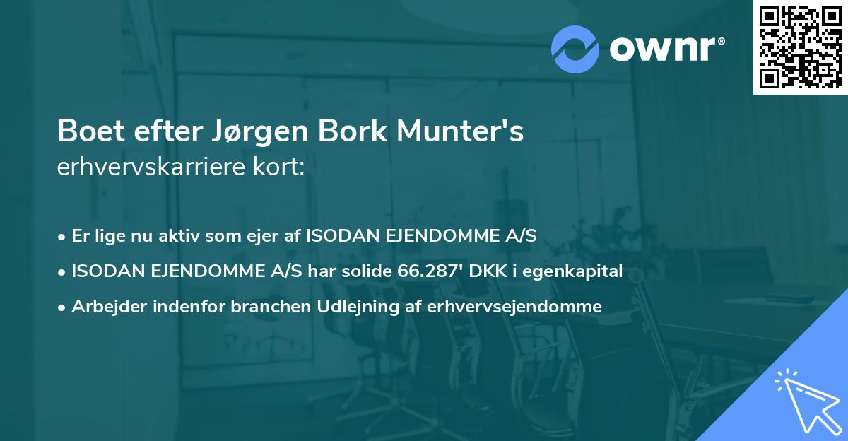 Boet efter Jørgen Bork Munter's erhvervskarriere kort