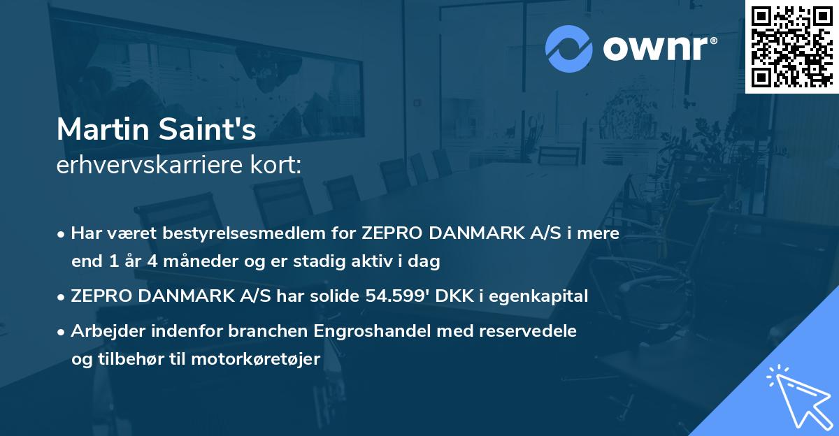 Martin Saint's erhvervskarriere kort