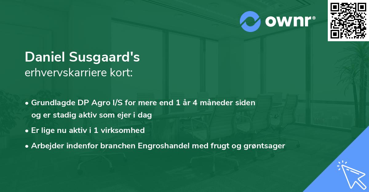 Daniel Susgaard's erhvervskarriere kort