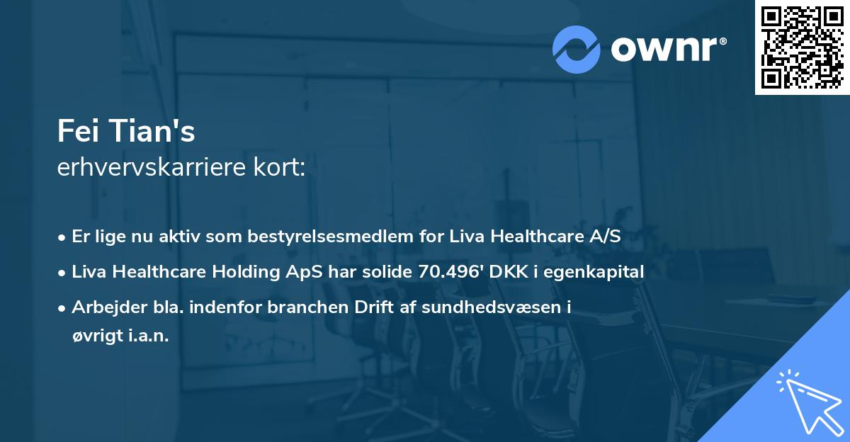 Fei Tian's erhvervskarriere kort