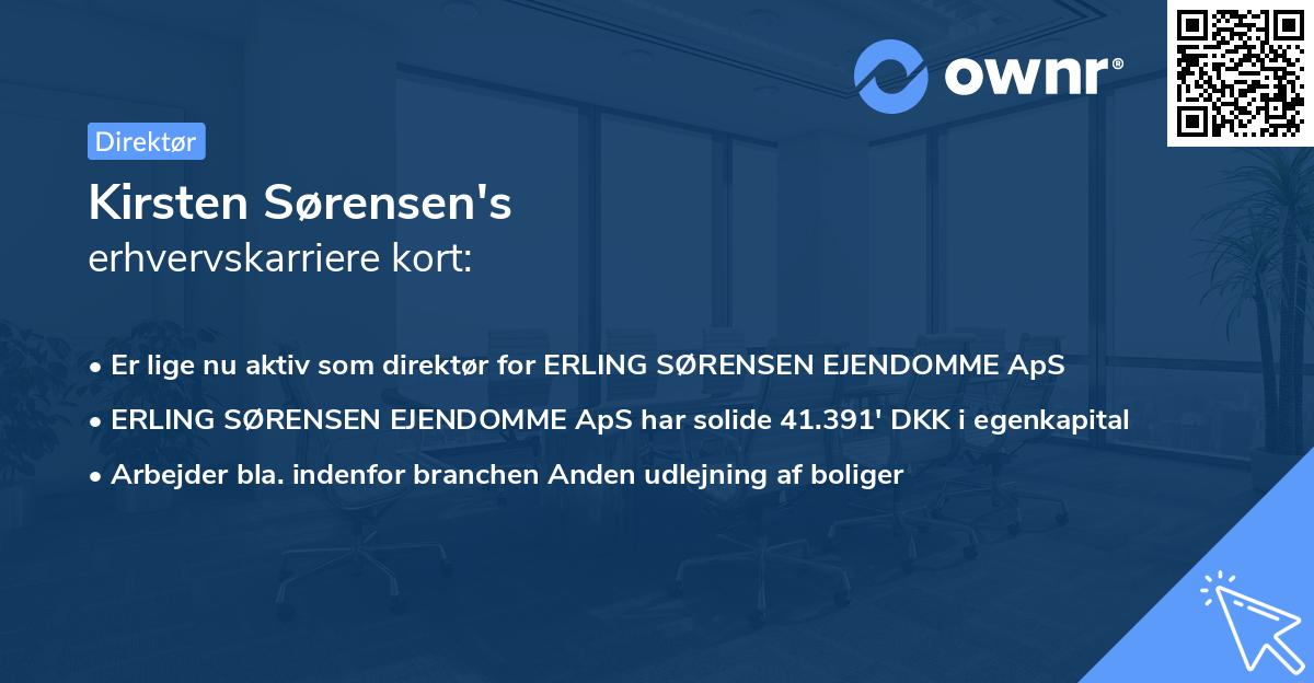 Kirsten Sørensen's erhvervskarriere kort