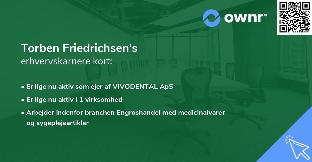 Torben Friedrichsen's erhvervskarriere kort