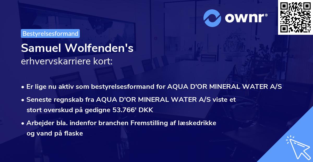 Samuel Wolfenden's erhvervskarriere kort