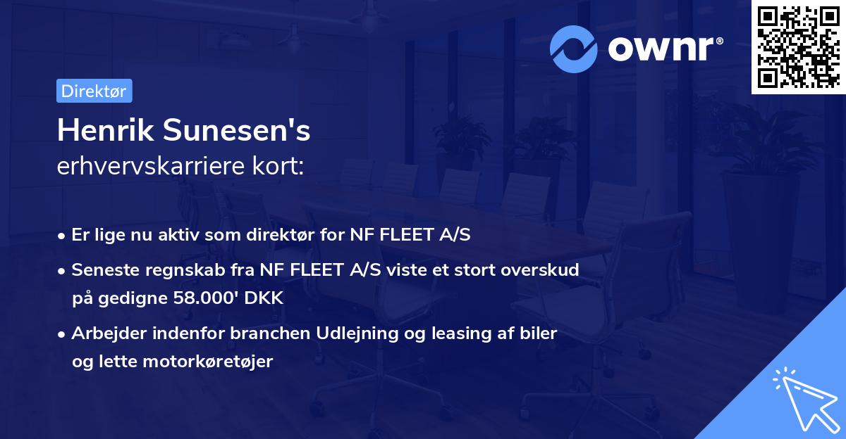 Henrik Sunesen's erhvervskarriere kort