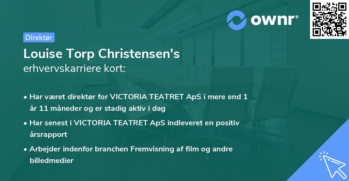 Louise Torp Christensen's erhvervskarriere kort